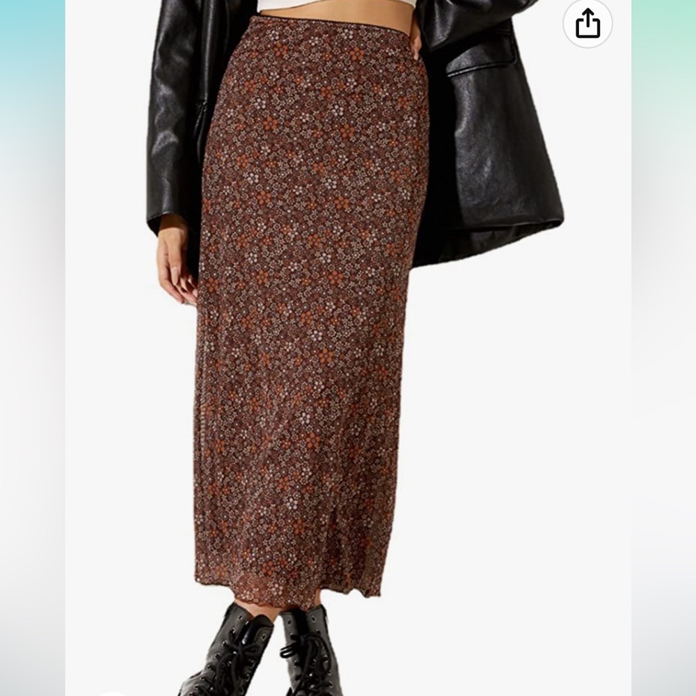brown midi skirt